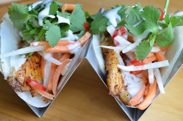 jicama tacos in holder - front